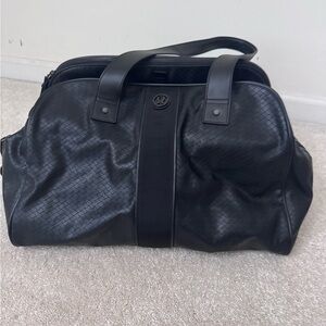 lululemon athletica Faux Leather Black Duffel Bag